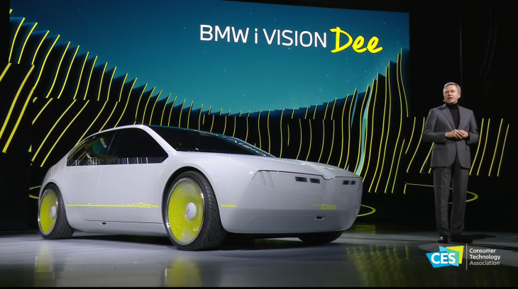 CES 2023 – BMW presenta i Vision Dee, un vehículo que puede cambiar de color y tiene expresiones faciales.